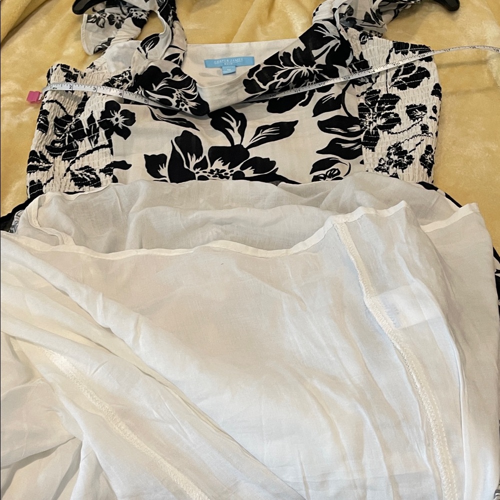 Draper James Black and Cream Floral Midi Dress - Picture 6 of 8
